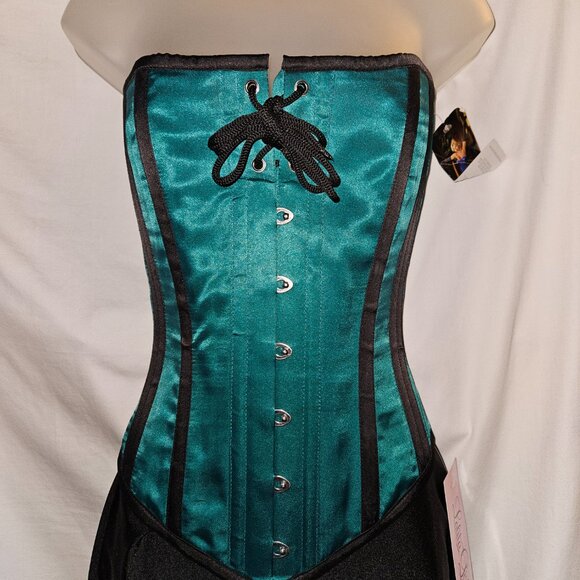 NEW XS PINK/GOLD BROCADE TIGHT LACING CORSET 22" BABYLON - Picture 15 of 15